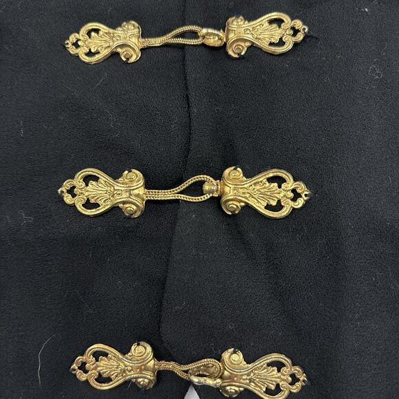 Vtg Alberto Makali Black Gold Vest Waistcoat Academia Steampunk Size 4 - Picture 3 of 7